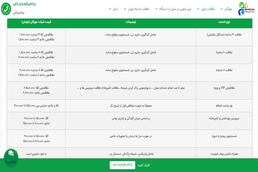 مهرگان بهترین شرکت نظافت منزل غرب تهران